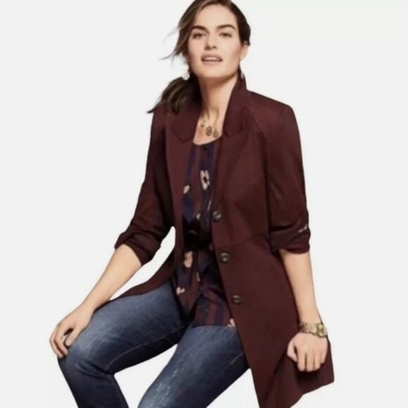 Cabi Boss Long Jacket in Currant Wine, M - Picture 2 of 10